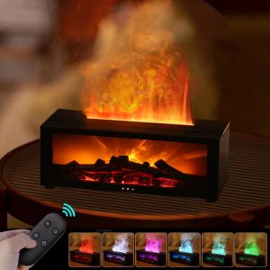 280mL Fireplace Humidifier Aroma Flame Humidifier Fragrance Diffuser Aromatherapy Essential Oil Diffuser Fire Humidifier for Home Room