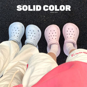 Anti-Slip Wear-Resistant Thick Bottom Clog Shoes EVA Sandals Heightening Couple Beach Shoes Summer Casual Hollow out Design for Youth