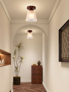 Đèn Trần Hành Lang Phong Cách Wabi-Sabi Walnut Retro