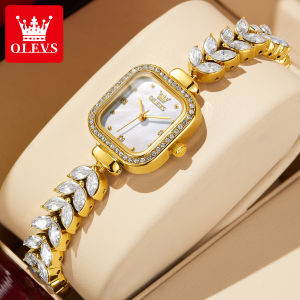 OLEVS 2024 เกาหลีแท้ที่มีชื่อเสียงแบรนด์นาฬิกาผู้หญิงแฟชั่นสบายๆหรูหรากันน้ำป้องกันการซีดจางสายสแตนเลสนำเข้านาฬิกาควอทซ์ของขวัญสำหรับแฟน