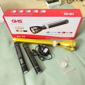 DC-70 DC-80 DC-90 DC-100 Gold Flashlights with White Bands and Black Buttons