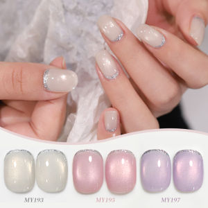 BORN PRETTY 1-3pcs Moonlight Cat Magnetic Gel Polish Rosy White Purple Color Glitter Semi Permanent French Nail Art Soak Off UV