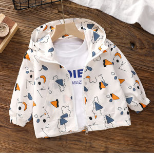 Lightweight Casual Hooded Sun Protection Jacket for Boys Spring New Style Primary School Students Handsome Casual Jacket