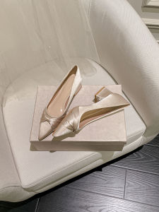 Wedding Shoes Two-Piece Wear Comfortable Soft Satin Pointed-Toe Pumps