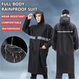 Rainsuit with transparent faceshield original rainstorm one-piece raincoat for motorcycle rider raincaot waterproof for men raincoat suit raincoat waterproof jacket rainstorm level waterproof raincoat high reflective strip comfortable and wear-resistant