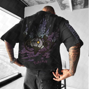 Bandai | Summer 2026 Pokemon Cotton T Shirt Chandelure Back Print With Purple Smoke And Ghostly Flames Design Men Women Casual Fashion