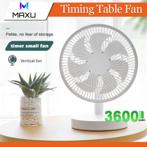 【SG Stock】USB Mini Fan 8H Timing Desktop Fan Rechargeable Low Noise 4 Speed Adjustable Table Fan Cooling Fan for Desktop Home Office