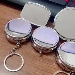 ♩Portable Pill Case Multi Compartment Mini Storage Box With Mirror For Daily Medicine Jewelry Rings Earrings Travel Organizer