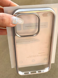 Transparent Soft Edge Silver Plated Frame Pure Color Anti-Fall Protection for Apple 14/15 11/12promax XS/XR 7P Business Style