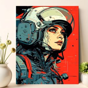 Acrylic Paint By Numbers Female Pilot painting By Numbers on Canvas Coloring By Number for Adults Paint Digital Art