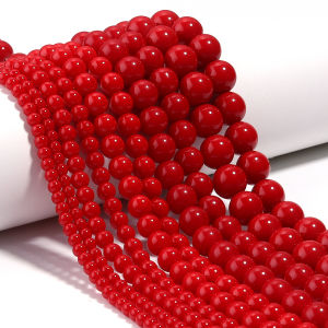 4 6 8 10 12mm Red Coral Stone Beads Round Loose Spacer Beads for Jewelry Making DIY Charms Bracelet Necklace Accessories