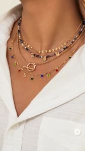 4Pcs/Set Boho Colorful Crystal Sequin Tassel Pendant Choker Necklace for Women Trendy Summer Vintage OT Buckle Chain Y2K Jewelry