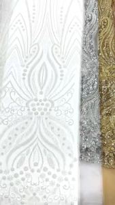 Royal Blue Lace Fabric French Sequins 5 Yards African Beaded Lace Fabric Fashion Nigerian Lace Fabric 2025 High Quality Dress