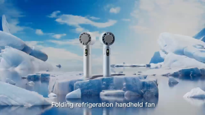4000mAh Portable Rechargeable Folding USB Mini Fan Digital Display High Speed Cold Compress Pocket Handheld Fan Cooling USB Charge Small Kipas 便携风扇