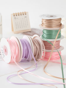 Double-Sided Polyester Satin Ribbon 3mm Quality Packaging DIY Baking Wedding Gift Box Floral Art Gift Wrapping Ribbon