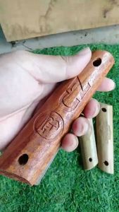 ด้าม ลาย CZ ไม้เนื้อแข็ง 14.5 ซม ประกับ ด้ามมีดเดินป่า