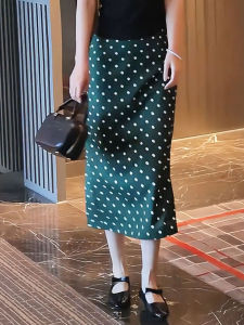 MANMI | Retro Polka Dot Green A-Line Skirt