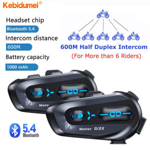 Kebidumei 600m half duplex Mũ bảo hiểm xe máy tai nghe gắn trong mũ bảo hiểm v5.4 âm nhạc không thấm nước chia sẻ Interphone thông minh trợ lý giọng nói tai nghe