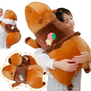55-95cm Kawaii Cartoon Giant Long Capybara Plush Doll Pillow High Quality Soft Hoodie Capybara Plush Toy Home Decor Appease Doll