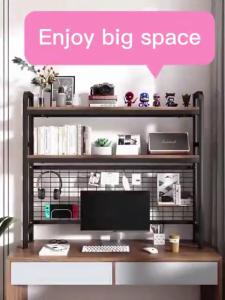 Spot/Book Rack Organizer Desk Organizer Rack Computer Desk 2 Layer Bookcase Wooden Bookshelf Desktop