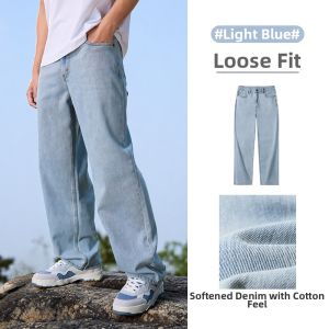 CAMEL | Summer Lightweight Retro Loose Washed Men Straight Jeans