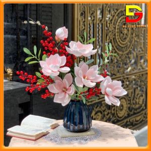 Bình Hoa Mộc Lan Cao Cấp Hoa Giả Trang Trí Nội Thất Gia Đình Văn Phòng Khách Sạn DG-113