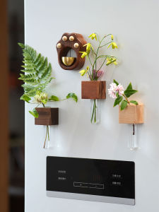 Móc Treo Bình Nghiệm Liệu Bằng Gỗ Tự Nhiên Có Sức Hút Từ Tính Cho Tủ Lạnh Móc Treo Hoa Sáng Tạo Phụ Kiện Trang Trí Nhà