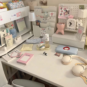 Nordic Style Desktop Organization Box Hole Board Bookshelf Drawer Type No Punching Full Set Display Rack Home Storage Tool