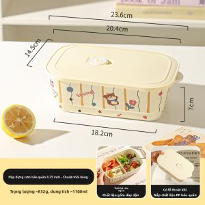 Thùng Đựng Cơm Bằng Gốm Sứ Silicon Đậy Kín Chống Thấm Nước Cho Người Làm Văn Phòng Dùng Lò Vi Sóng Thùng Đựng Cơm Đựng Thức Ăn Bằng Nhựa