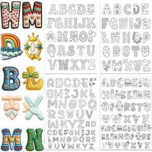Funny Alphabet A-Z Water Soluble Embroidery Stabilizer Tear Away Sewing Patterns for Shirts Towels DIY Hand Embroidery Craft