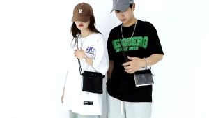 Korean Style Urban Crossbody Bag for Men - Casual Nylon Mini Shoulder Sling Bag