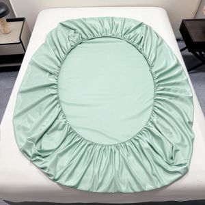 สีเขียว Lyocell แผ่นติดตั้ง US King ที่นอน Eucalyptus Fiber Cooling ผ้าปูเตียงสําหรับ Home Hotel Sleeping 183*203*40 ซม.* 1 PC