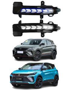 Dynamic Blue Light Rearview Mirror Turn Signal Lights Daytime Running Lights for Geely Coolray Proton X50 Vehicle Door Lights