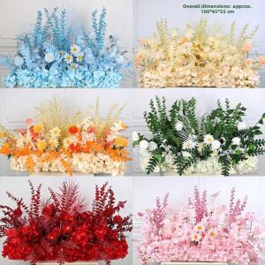 TONGGUMO | Red Wedding Stage Floor Flower Arrangement Artificial Guide Flowers