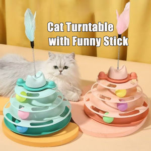 Cat Interactive Toy: Four-tier Turntable Ball, Funny Cat Stick, Feather Windmill & Bite-Resistant Track Cat Supplies