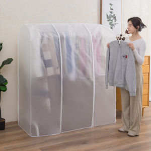Floor Drying Rack Single Rod Double Poles Coat Rack Dust Cover Transparent Hanger Cover Clothes Cover Clothing Storage Bag