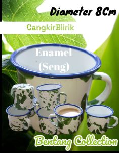 Cangkir Enamel Cangkir Seng (Blirik/Ayam) 6Pcs