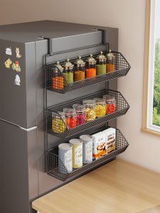 Drill-Free Wall Hanging Storage Shelf For Spice Bottles Plastic Wrap Small Items