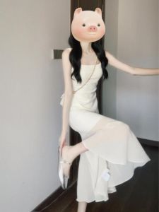 CHANGTONG | French Style Elegant Goddess Fish Tail Long Dress