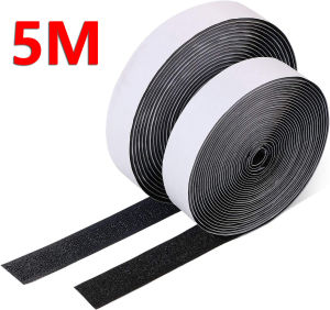 5Meter Extra Strong Self Adhesive Hook and Loop Fastener Tape Nylon Sticker Adhesive Strips Glue Tape DIY Craft Accessories 20mm