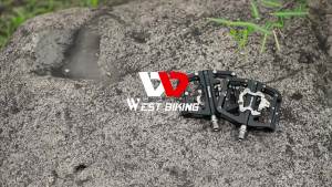 West Biking | WEST BIKING Bike Pedals SPD Lock & Flat Double Sided Aluminum Alloy 3 Sealed Bearings Wide Anti-slip MTB Cycling Pedal 9/16 Inch