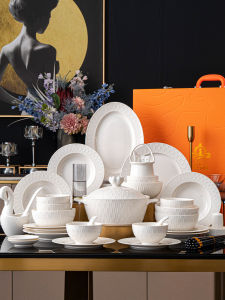 YICHEN | Glaze Undercolor Pure White Ceramic Dinnerware Set