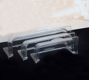 โปร่งแสง บุฟเฟ่ต์ทรงสี่เหลี่ยมผืนผ้าฝาครอบถนอมอาหารแบบบริการตนเองฝาปิดกันฝุ่นฝา Gyoza ใช้ในเชิงพาณิชย์พลาสติกเกรดอาหาร