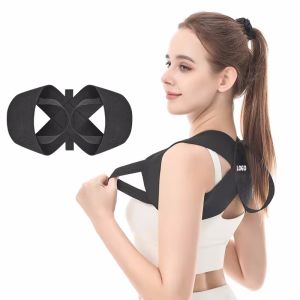 Black Durable Open Shoulder Beauty Back Traction Shoulder Strap Chest Hunchback Corrector Breathable Invisible High Elastic Belt