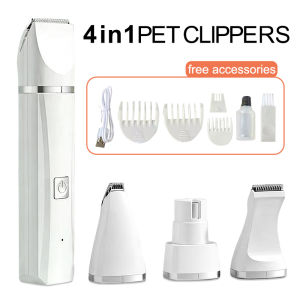 Pet Dog Razor Grooming 4-in-1 Razor for dog set Cat Hair Trimmer Low-noise Shaver USB Professional Shaving Set Waterproof