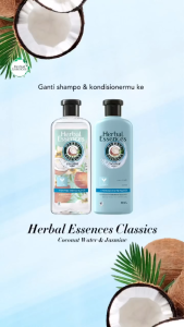 Perawatan Rambut Impor Amerika P&G Herbal Essences 400 Ml Shampoo & Conditioner Varian Argan Oil of Marocco Coconut Water & Jasmine Rose Hips & Jojoba Rosemary & Herbs Tea Tree Oil White Grapefruit & Mint White Strawberry & Mint