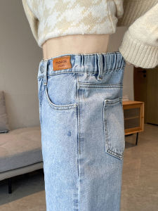 High-Waist Wide-Leg Denim Jeans for Women Spring Autumn 2024 New Style Slimming Straight-Leg Floor Length Pants