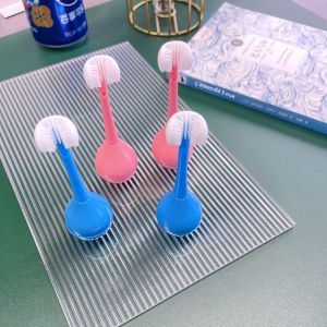 แปรงสีฟันทรงไม่ล้มล้างสำหรับเด็ก Silicone 3 ด้าน แปรงสีฟันสำหรับเด็กอายุ 2-12 ปี แปรงสีฟันสำหรับเด็ก เครื่องมือช่วยฟัน