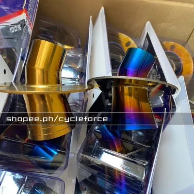 MUFFLER TIP AND MUFFLER END FOR WAVE 100 AND 100 FOR APIDO AND CHICKEN PIPE COLOR GOLD AND BLUE GOLD