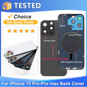 sinmaytai | For iPhone 15 Pro Max Glass Battery Cover Rear Door Housing Panel Case Camera Lens Parts For iPhone 15 Pro Battery Cover